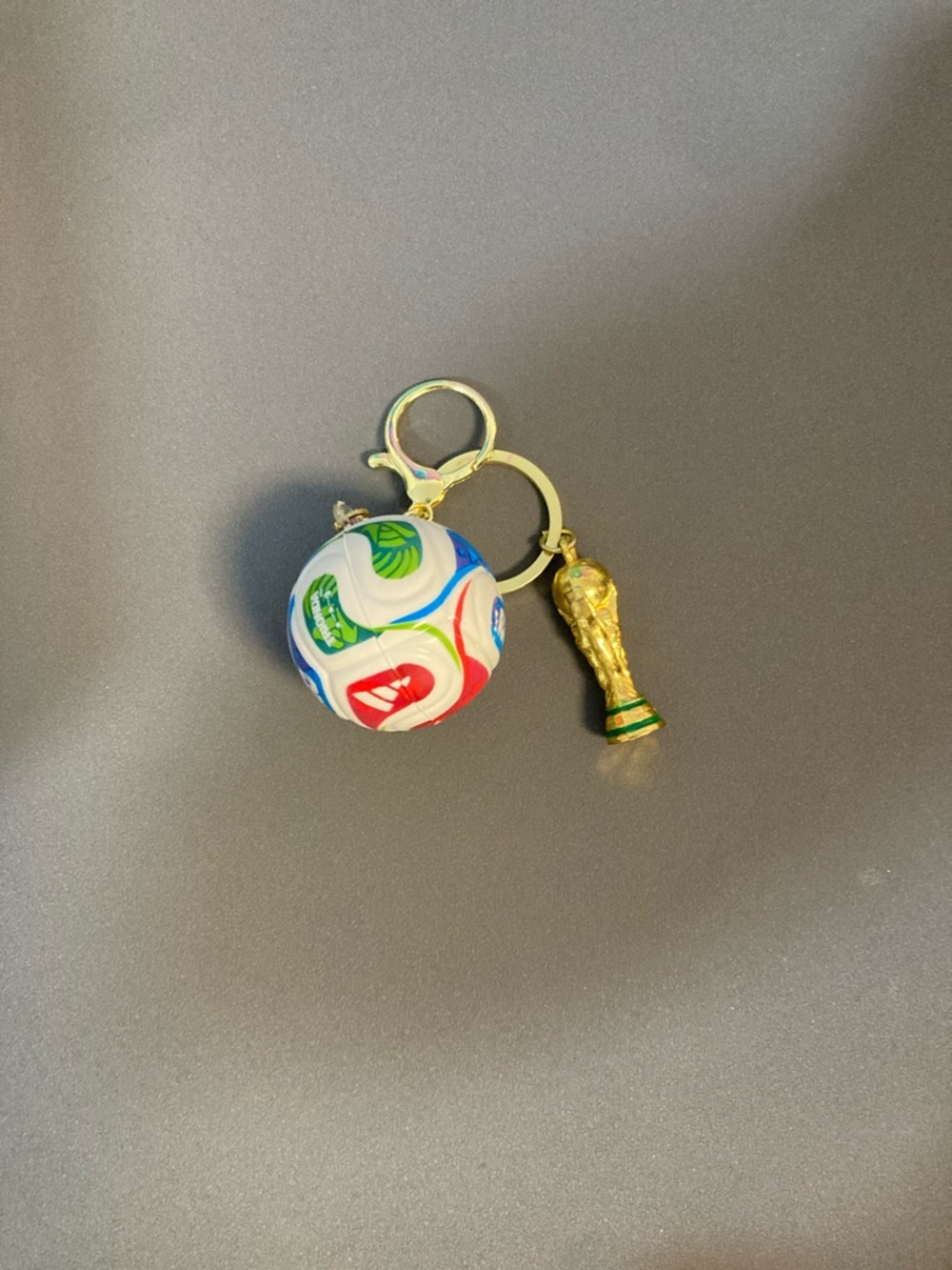 & Other Stories Gold FIFA Trophy and Multicolor Soccer Ball Keychain